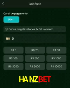 deposits HANZBET